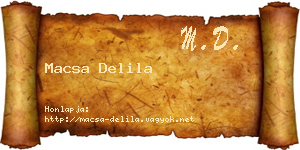 Macsa Delila névjegykártya